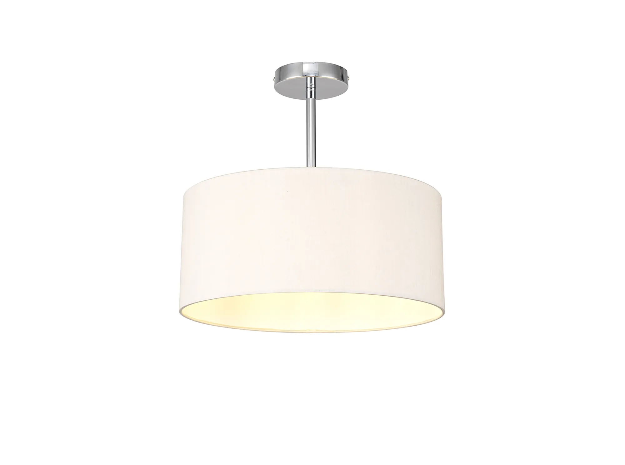 DK0088  Baymont 40cm Semi Flush 1 Light Polished Chrome, Nude Beige/Moonlight